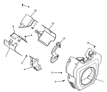 Blower Housing And Baffles Diagram and Parts List for 2284 864501-899000-145734100-146734100-14A734100 Cub Cadet Lawn Tractor